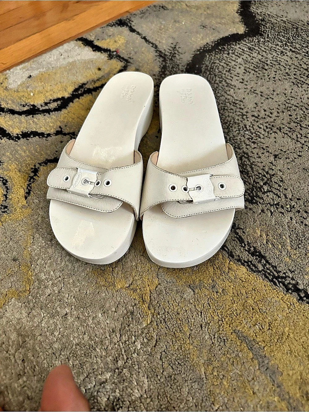 Dr. Scholl's White Slide Sandals